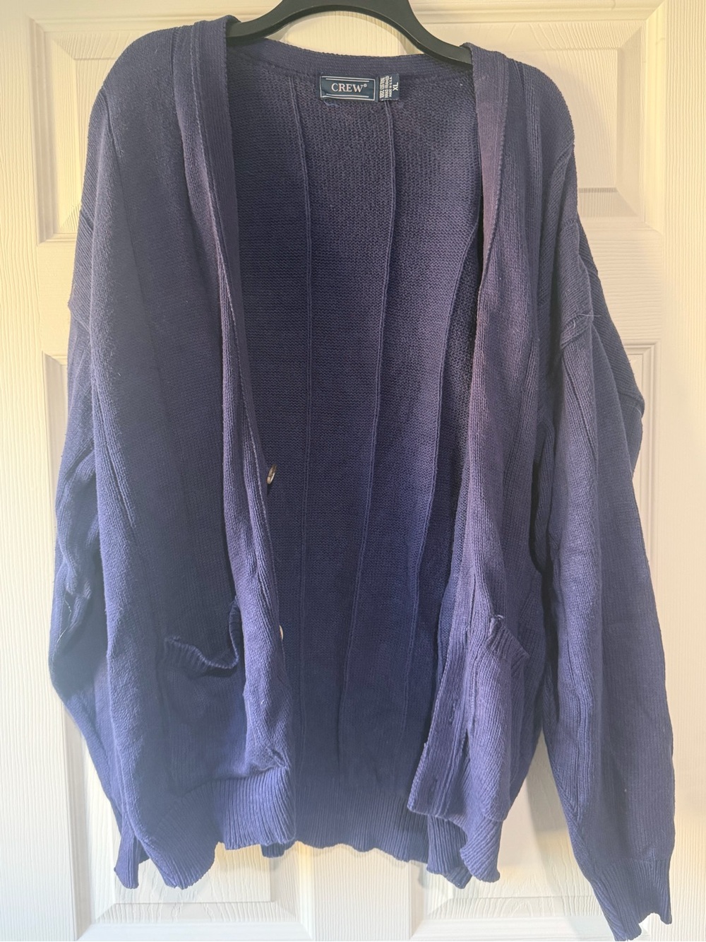 Navy Blue vintage sweater cotton Cardigan Sweater